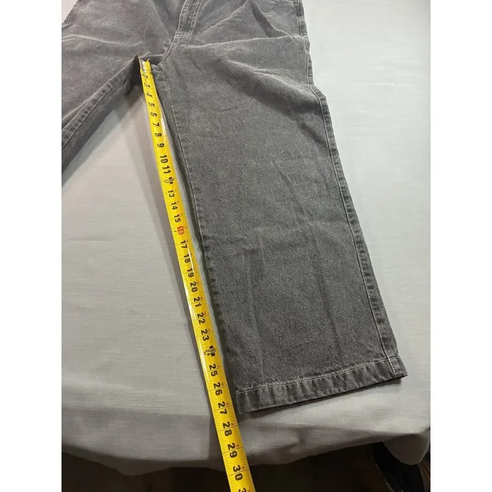 Duke Haband Baggy Fit Jeans Men's 36x28 (40s) Gray Wide Leg Y2K Elastic Waist